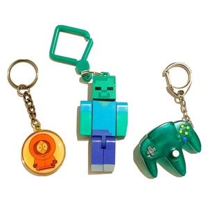 Set of Boys Toy Keychains Set of 3 The Hulk South Park Green Nintendo Controller